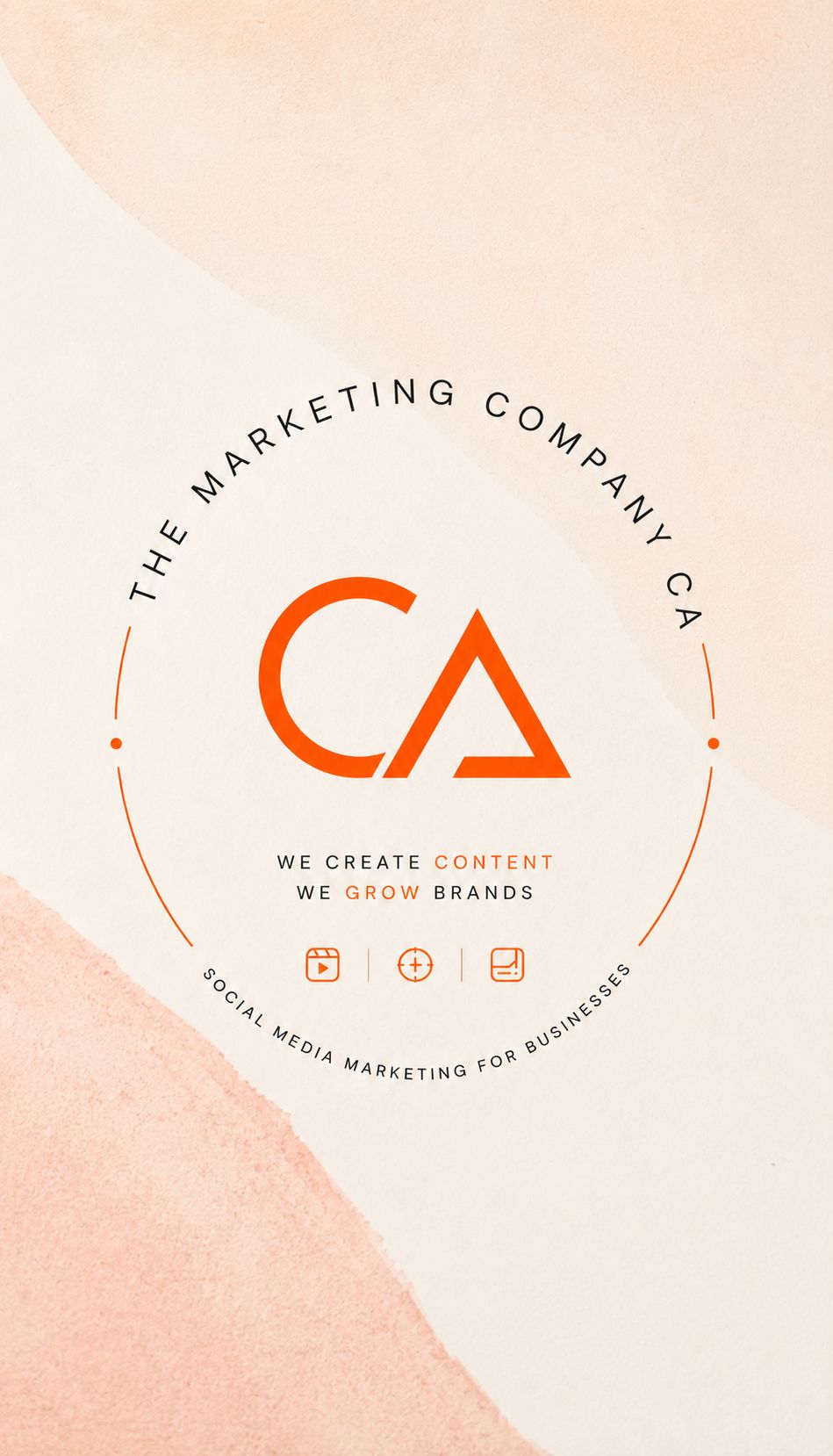 The Marketing Company CA logo — we create content, we grow brands